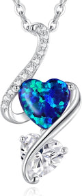 LOUISA SECRET Collana Donna Festa della Mamma Pendente Cuore Infinito da Donna in Argento Sterling 925 con Pietra Portafortuna Collana con Cuore di Fiamma Regalo per Lei