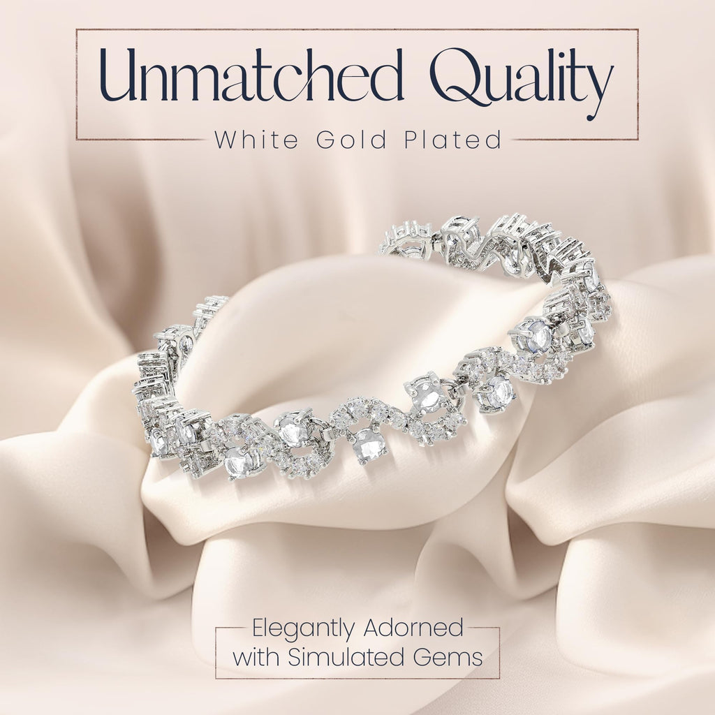 Crystalline Azuria 18ct Placcato Oro o Giallo Bracciale Tennis per Donne Bracciale Tennis Con Cubic Cristalli di Zirconi per Donne e Bambina in Scatola di Gioielli