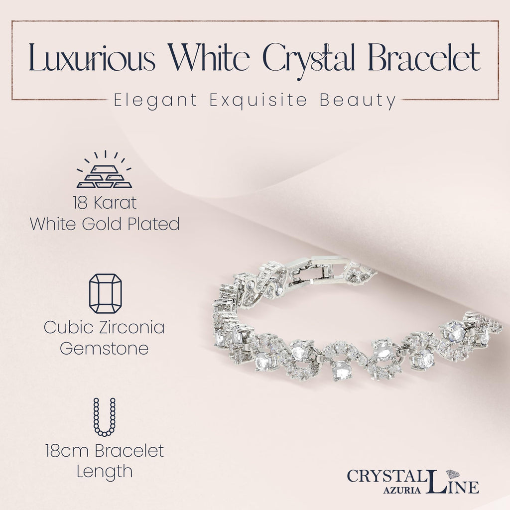 Crystalline Azuria 18ct Placcato Oro o Giallo Bracciale Tennis per Donne Bracciale Tennis Con Cubic Cristalli di Zirconi per Donne e Bambina in Scatola di Gioielli
