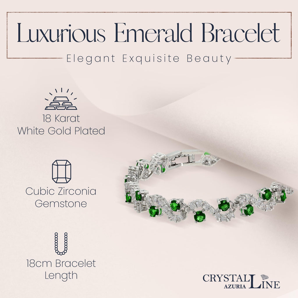 Crystalline Azuria 18ct Placcato Oro o Giallo Bracciale Tennis per Donne Bracciale Tennis Con Cubic Cristalli di Zirconi per Donne e Bambina in Scatola di Gioielli