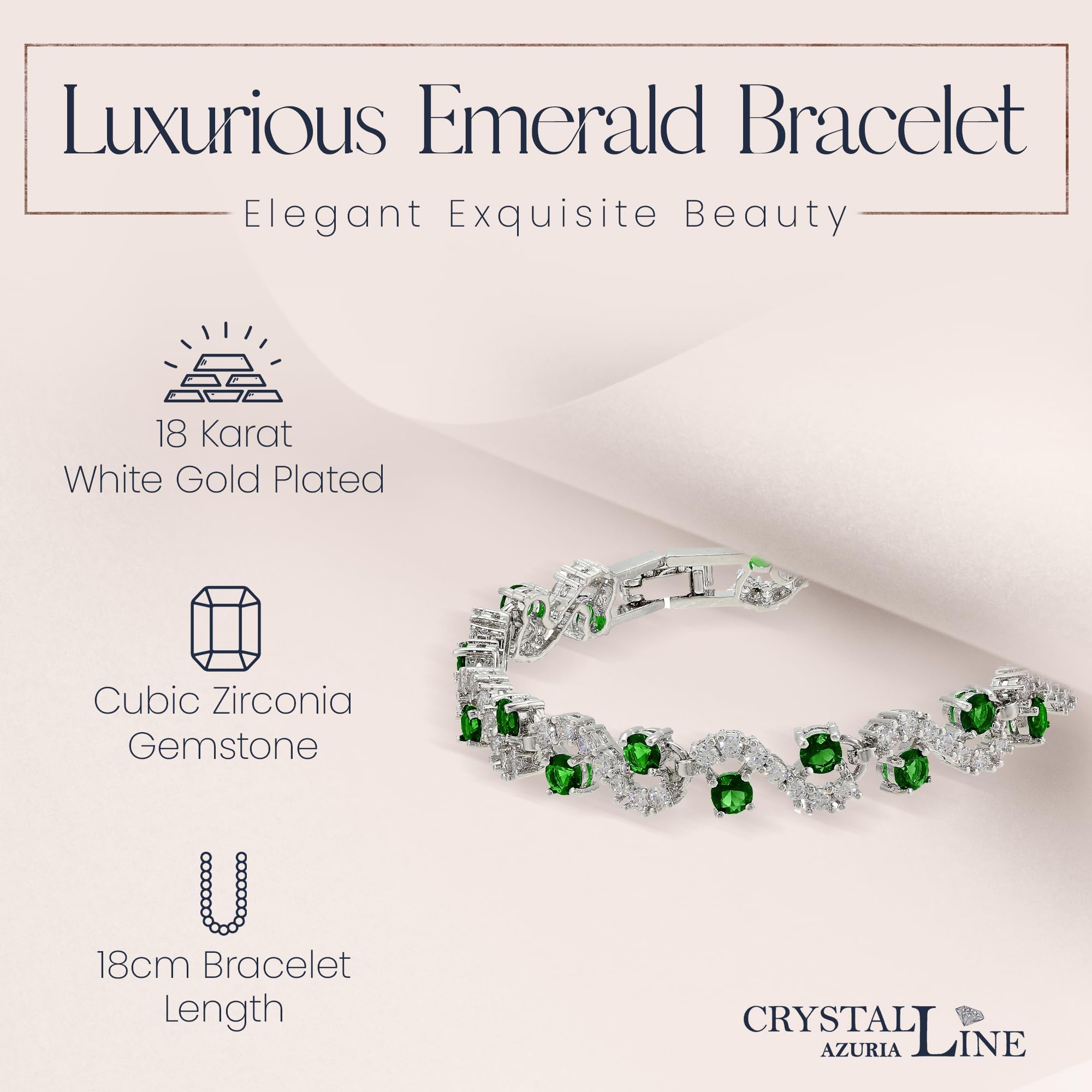 Crystalline Azuria 18ct Placcato Oro o Giallo Bracciale Tennis per Donne Bracciale Tennis Con Cubic Cristalli di Zirconi per Donne e Bambina in Scatola di Gioielli