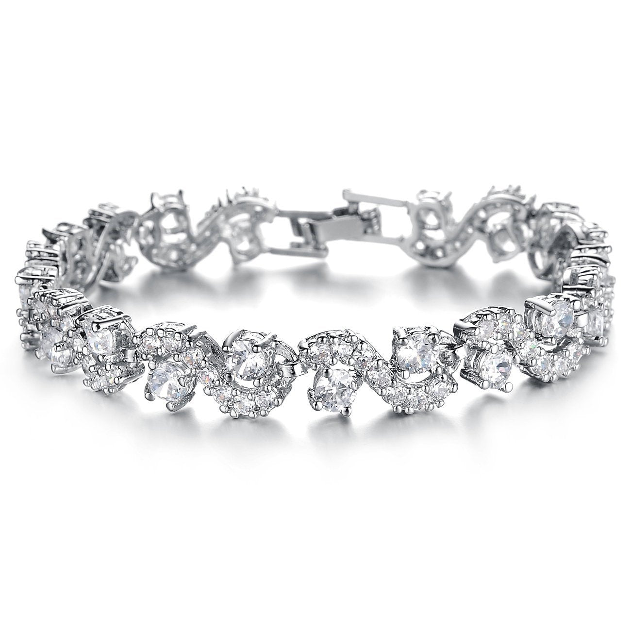 Crystalline Azuria 18ct Placcato Oro o Giallo Bracciale Tennis per Donne Bracciale Tennis Con Cubic Cristalli di Zirconi per Donne e Bambina in Scatola di Gioielli