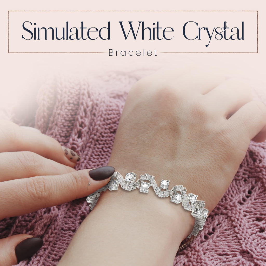 Crystalline Azuria 18ct Placcato Oro o Giallo Bracciale Tennis per Donne Bracciale Tennis Con Cubic Cristalli di Zirconi per Donne e Bambina in Scatola di Gioielli