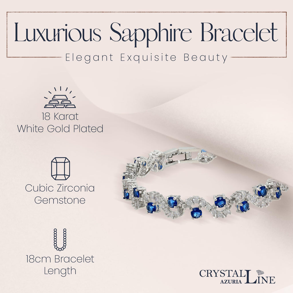 Crystalline Azuria 18ct Placcato Oro o Giallo Bracciale Tennis per Donne Bracciale Tennis Con Cubic Cristalli di Zirconi per Donne e Bambina in Scatola di Gioielli