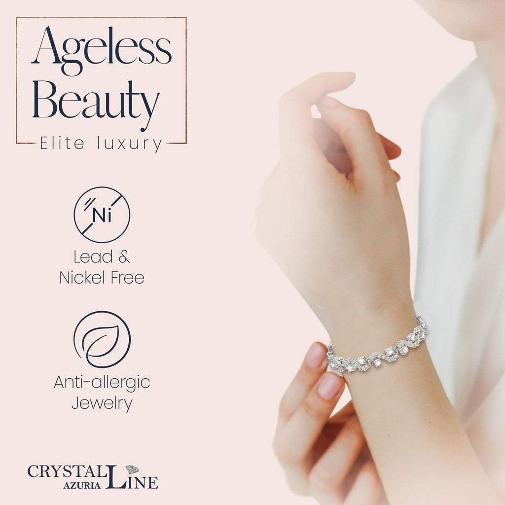 Crystalline Azuria 18ct Placcato Oro o Giallo Bracciale Tennis per Donne Bracciale Tennis Con Cubic Cristalli di Zirconi per Donne e Bambina in Scatola di Gioielli