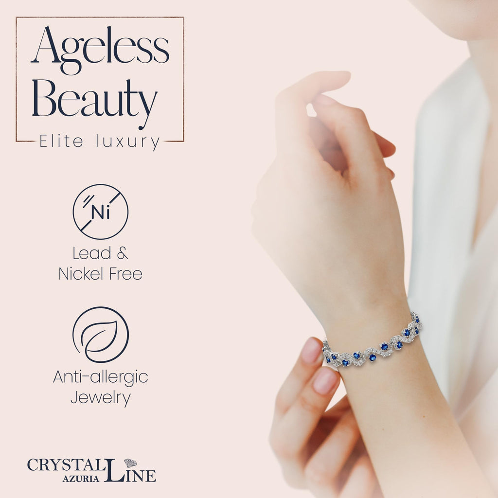 Crystalline Azuria 18ct Placcato Oro o Giallo Bracciale Tennis per Donne Bracciale Tennis Con Cubic Cristalli di Zirconi per Donne e Bambina in Scatola di Gioielli