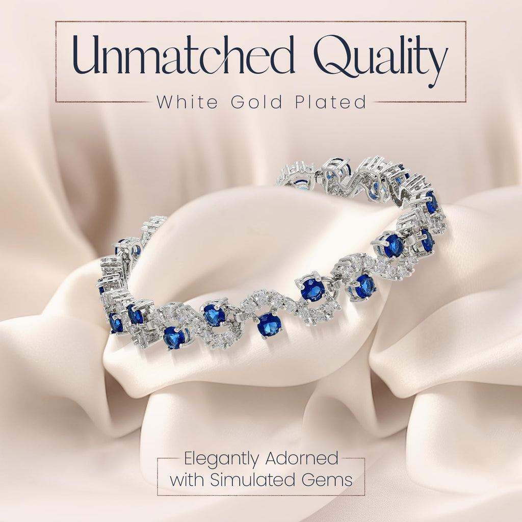 Crystalline Azuria 18ct Placcato Oro o Giallo Bracciale Tennis per Donne Bracciale Tennis Con Cubic Cristalli di Zirconi per Donne e Bambina in Scatola di Gioielli