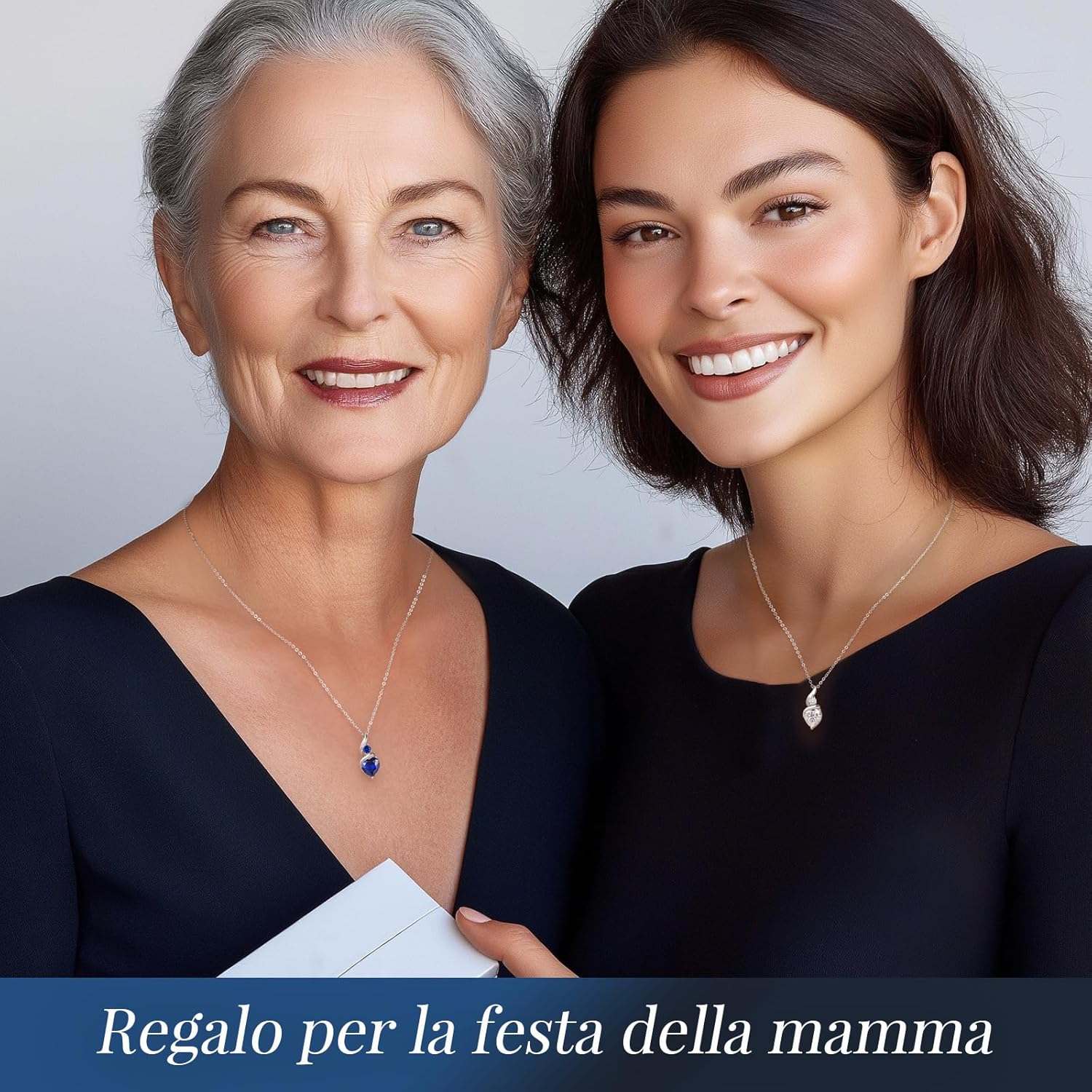 LOUISA SECRET Collana Donna Festa della Mamma Pendente Cuore Infinito da Donna in Argento Sterling 925 con Pietra Portafortuna Collana con Cuore di Fiamma Regalo per Lei