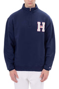 TOMMY JEANS - Men's summer sweatshirt with half zip and logo  - Size L-3