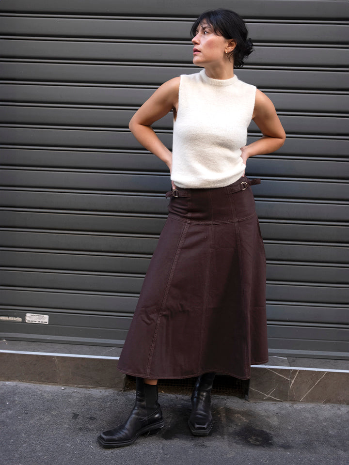 Filippa top smanicato in maglia