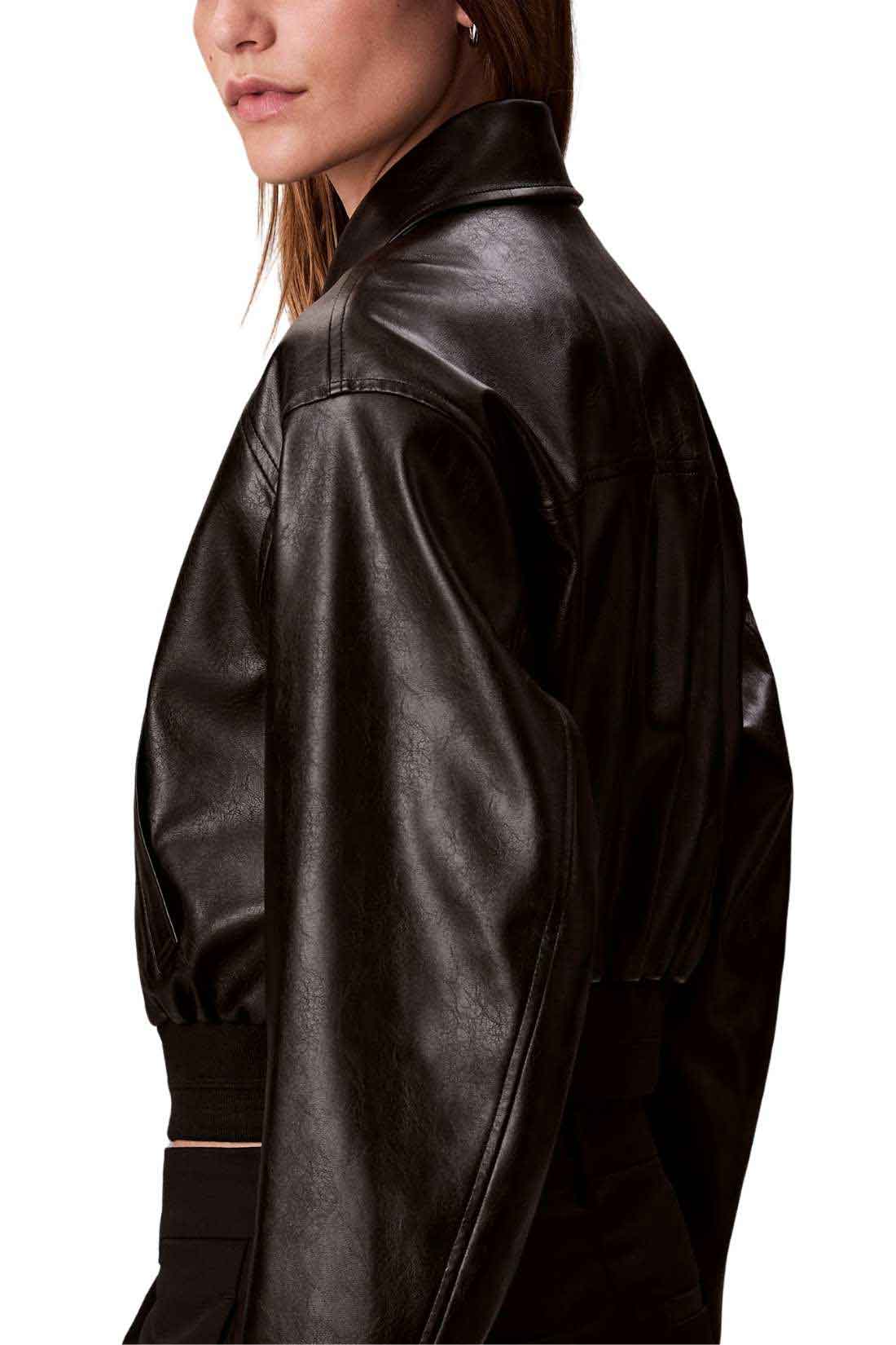 CALVIN KLEIN - Women's crop bomber jacket with monogram-2