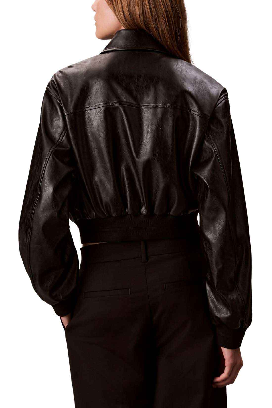 CALVIN KLEIN - Women's crop bomber jacket with monogram-4