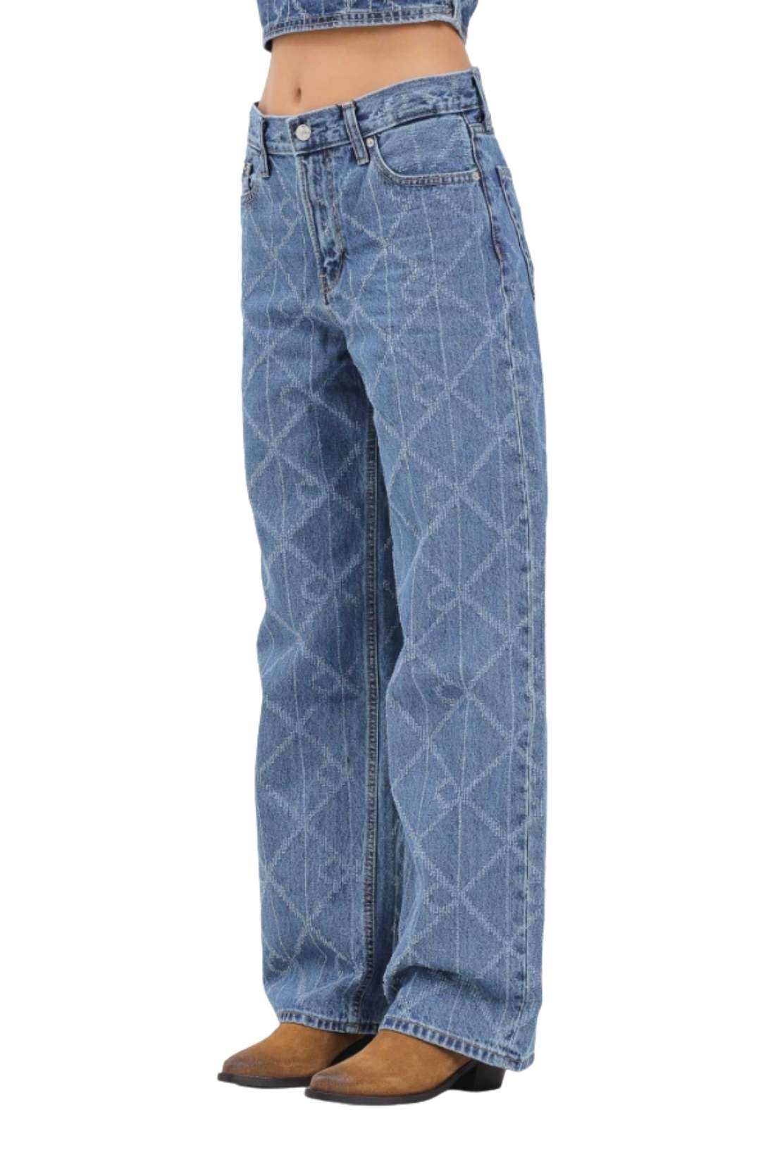 CALVIN KLEIN - Women's Low Rise Loose jeans with all-over monogram-1