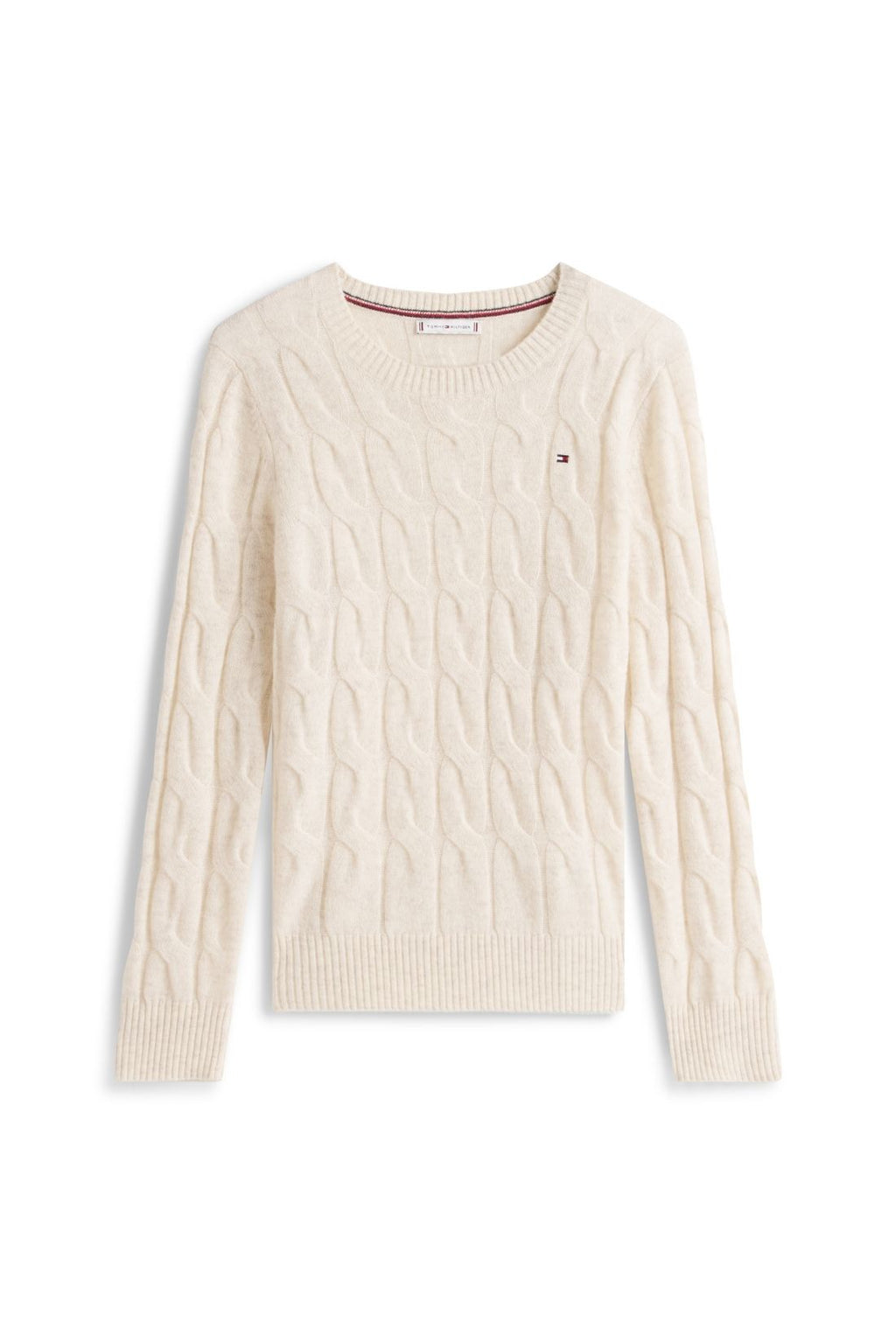 TOMMY HILFIGER - Women's cable wool sweater  - Size L-4